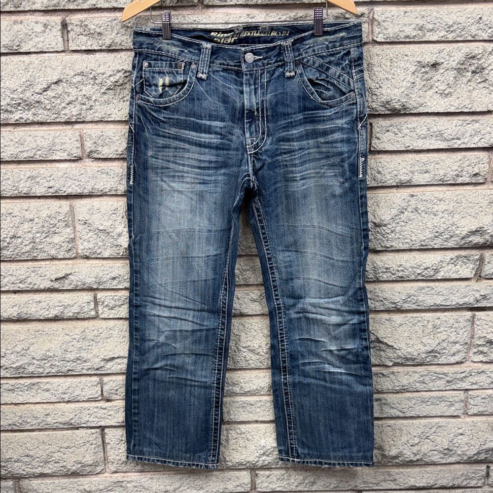 Men's Y2K Street Legal Blue Washed Denim Jeans